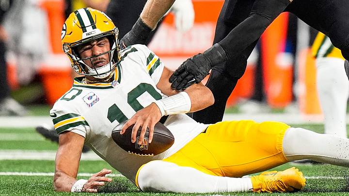 Green Bay Packers quarterback Jordan Love is sacked by Detroit Lions edge rusher Aidan Hutchinson. Green Bay Packers quarterback Jordan Love is sacked by Detroit Lions edge rusher Aidan Hutchinson.