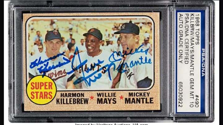 Three Legendary Autos on One Card. 1,739 Combined Career Home Runs. 