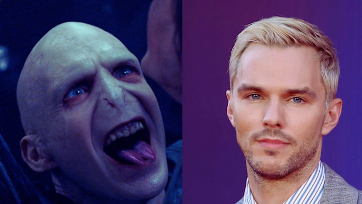 Ralph Fiennes as Voldemort in Harry Potter, Nicholas Hoult