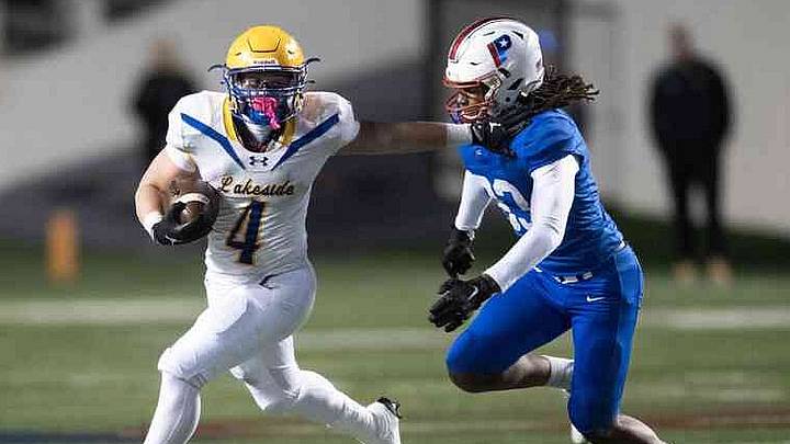 Hot Springs Lakeside running back Peter Ohman (left) rushed for 233 yards and four touchdowns in the Rams’ season-opening win against Lake Hamilton on Aug. 28, 2026. Hot Springs Lakeside running back Peter Ohman (left) rushed for 233 yards and four touchdowns in the Rams’ season-opening win against Lake Hamilton on Aug. 28, 2026.
