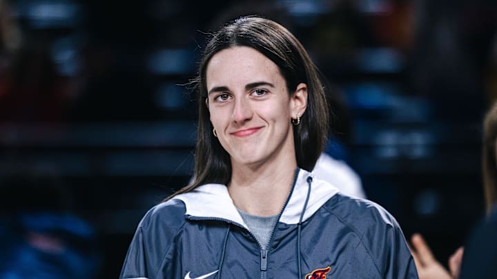May 28, 2025; Washington, District of Columbia, USA; Indiana Fever guard Caitlin Clark before the game against the Washington Mystics at Entertainment & Sports Arena. Mandatory Credit: Emily Faith Morgan-Imagn Images