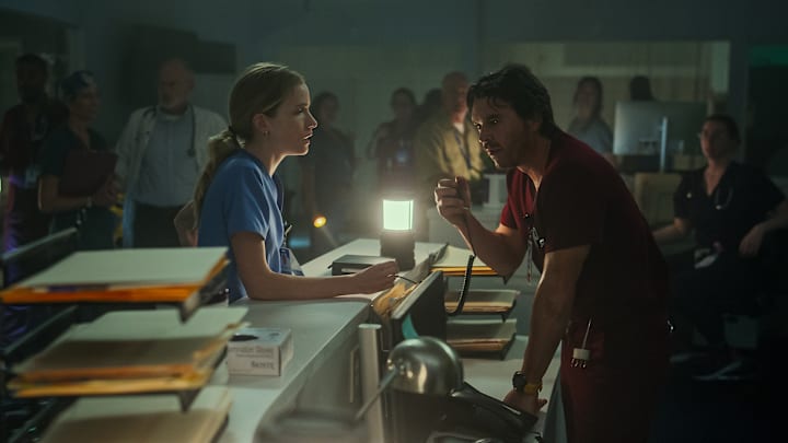 (L to R) Willa Fitzgerald as Danny Simms and Arturo Del Puerto as Luis Dominguez in Episode 103 of Pulse