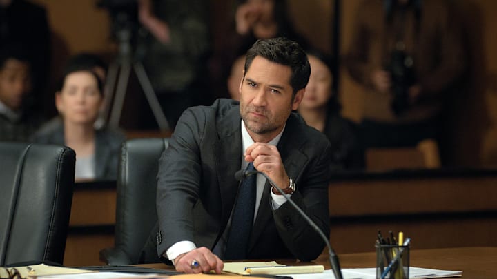 The Lincoln Lawyer. Manuel Garcia-Rulfo as Mickey Haller in episode 409 of The Lincoln Lawyer. 