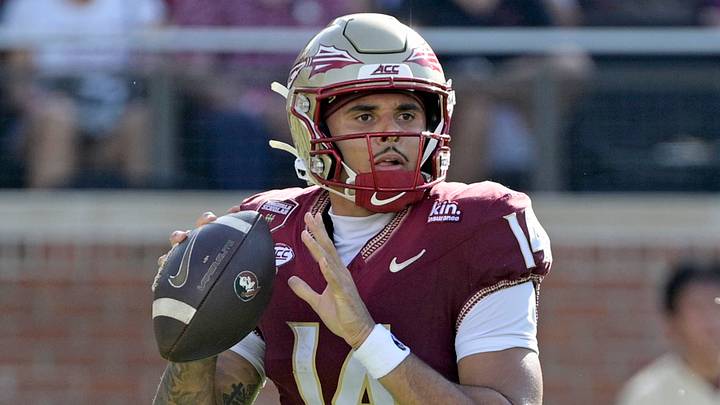 Oct 3, 2026; Tallahassee, Florida, USA; Florida State Seminoles quarterback Ashton Daniels (14) looks to pass in the second quarter against the Virginia Cavaliers at Doak S. Campbell Stadium. Mandatory Credit: Melina Myers-Imagn Images Oct 3, 2026; Tallahassee, Florida, USA; Florida State Seminoles quarterback Ashton Daniels (14) looks to pass in the second quarter against the Virginia Cavaliers at Doak S. Campbell Stadium. Mandatory Credit: Melina Myers-Imagn Images
