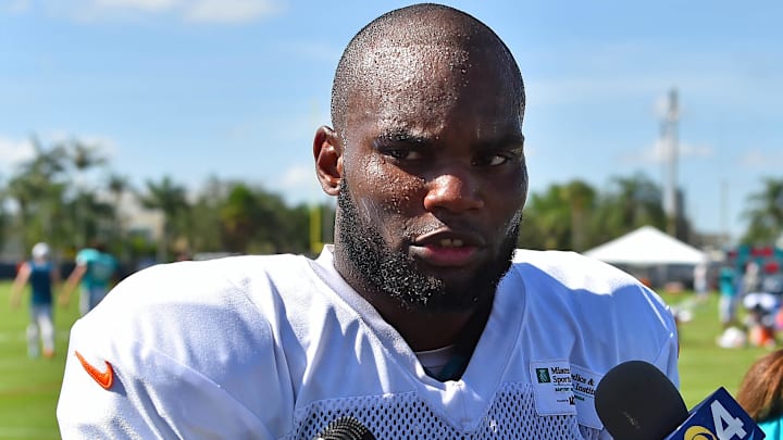 Miami Dolphins wide receiver Leonte Carroo (88) speaks to the media after practice at Baptist Health Training Facility. Credit: Jasen Vinlove-Imagn Images Miami Dolphins wide receiver Leonte Carroo (88) speaks to the media after practice at Baptist Health Training Facility. Credit: Jasen Vinlove-Imagn Images