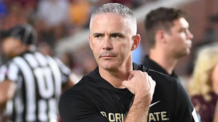 Oct 4, 2025; Tallahassee, Florida, USA; Florida State Seminoles head coach Mike Norvell before a game against the Miami Hurricanes at Doak S. Campbell Stadium. Mandatory Credit: Robert Myers-Imagn Images Oct 4, 2025; Tallahassee, Florida, USA; Florida State Seminoles head coach Mike Norvell before a game against the Miami Hurricanes at Doak S. Campbell Stadium. Mandatory Credit: Robert Myers-Imagn Images