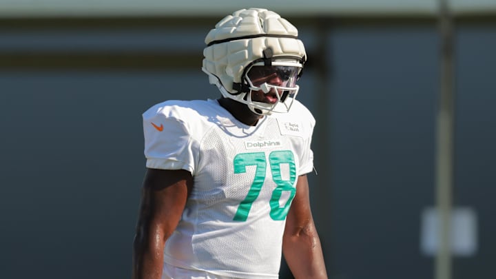 James Daniels out at practice in Miami.