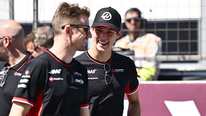 Nico Hulkenberg & Oliver Bearman, MoneyGram Haas F1 Team, Sunday at the Azerbaijan Grand Prix Nico Hulkenberg & Oliver Bearman, MoneyGram Haas F1 Team, Sunday at the Azerbaijan Grand Prix