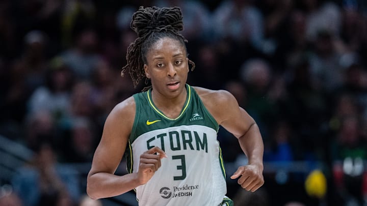 Aug 30, 2025; Seattle, Washington, USA; Seattle Storm forward Nneka Ogwumike (3) is pictured during a game against the Chicago Sky at Climate Pledge Arena. Mandatory Credit: Stephen Brashear-Imagn Images Aug 30, 2025; Seattle, Washington, USA; Seattle Storm forward Nneka Ogwumike (3) is pictured during a game against the Chicago Sky at Climate Pledge Arena. Mandatory Credit: Stephen Brashear-Imagn Images