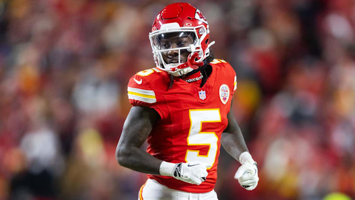 Kansas City Chiefs wide receiver Hollywood Brown (5) against the Buffalo Bills in the AFC Championship game at GEHA Field at Arrowhead Stadium.