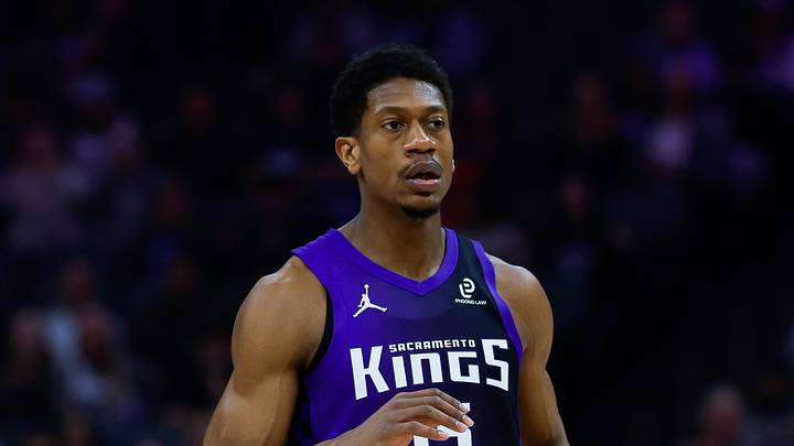 Feb 6, 2026; Sacramento, California, USA; Sacramento Kings forward De'andre Hunter (15) reacts after scoring during the first quarter against the Los Angeles Clippers at Golden 1 Center. Feb 6, 2026; Sacramento, California, USA; Sacramento Kings forward De'andre Hunter (15) reacts after scoring during the first quarter against the Los Angeles Clippers at Golden 1 Center.