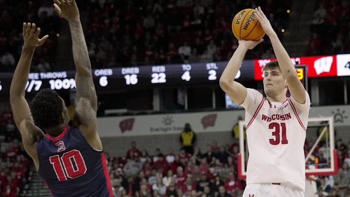 Wisconsin forward Nolan Winter hits a three-point basket. Mark Hoffman/Milwaukee Journal Sentinel Wisconsin forward Nolan Winter hits a three-point basket. Mark Hoffman/Milwaukee Journal Sentinel