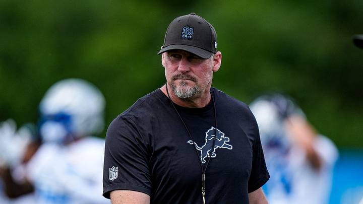 Detroit Lions head coach Dan Campbell watches practice during mini camp at Meijer Performance Center in Allen Park on Tuesday, June 16, 2026. Detroit Lions head coach Dan Campbell watches practice during mini camp at Meijer Performance Center in Allen Park on Tuesday, June 16, 2026.
