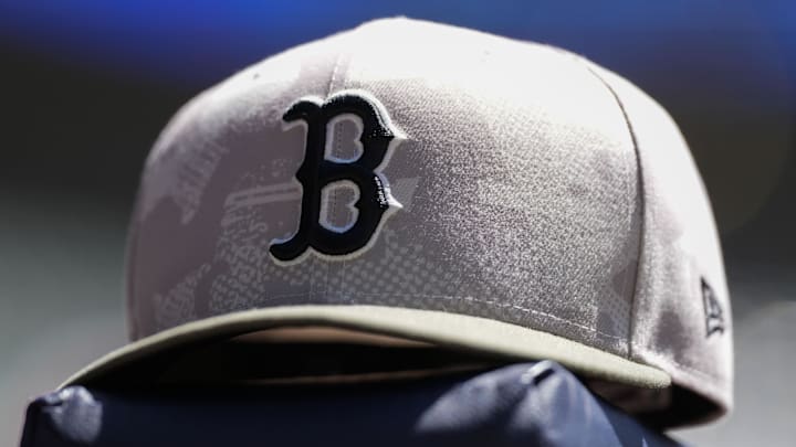 May 26, 2025; Milwaukee, Wisconsin, USA; General view of a Boston Red Sox hat during warmups prior the game against the Milwaukee Brewers at American Family Field. Mandatory Credit: Jeff Hanisch-Imagn Images May 26, 2025; Milwaukee, Wisconsin, USA; General view of a Boston Red Sox hat during warmups prior the game against the Milwaukee Brewers at American Family Field. Mandatory Credit: Jeff Hanisch-Imagn Images