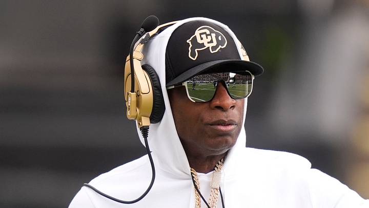 Apr 11, 2026; Boulder, CO, USA; Colorado Buffaloes head coach Deion Sanders during the spring game at Folsom Field. Mandatory Credit: Ron Chenoy-Imagn Images Apr 11, 2026; Boulder, CO, USA; Colorado Buffaloes head coach Deion Sanders during the spring game at Folsom Field. Mandatory Credit: Ron Chenoy-Imagn Images