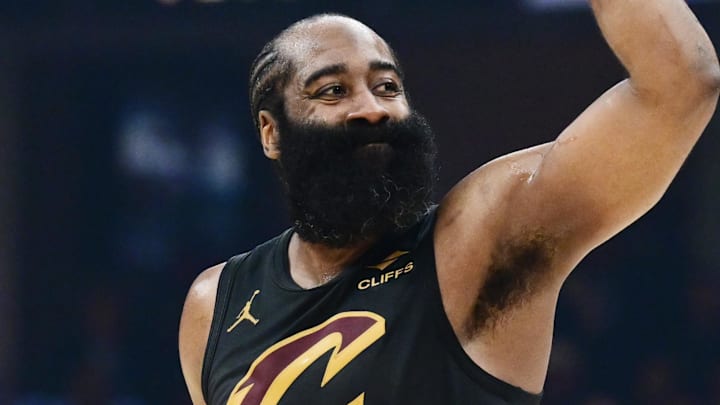 Cleveland Cavaliers guard James Harden Cleveland Cavaliers guard James Harden