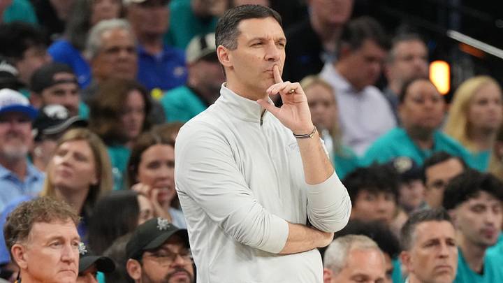May 22, 2026; San Antonio, Texas, USA; Oklahoma City Thunder head coach Mark Daigneault reacts in the first half during game three of the western conference finals for the 2026 NBA playoffs at Frost Bank Center. Mandatory Credit: Scott Wachter-Imagn Images