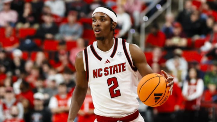 Jan 27, 2026; Raleigh, North Carolina, USA; NC State Wolfpack guard Jr. Paul McNeil (2) dribbles the ball during the first half of the game against the Syracuse Orange at Lenovo Center. Mandatory Credit: Jaylynn Nash-Imagn Images Jan 27, 2026; Raleigh, North Carolina, USA; NC State Wolfpack guard Jr. Paul McNeil (2) dribbles the ball during the first half of the game against the Syracuse Orange at Lenovo Center. Mandatory Credit: Jaylynn Nash-Imagn Images