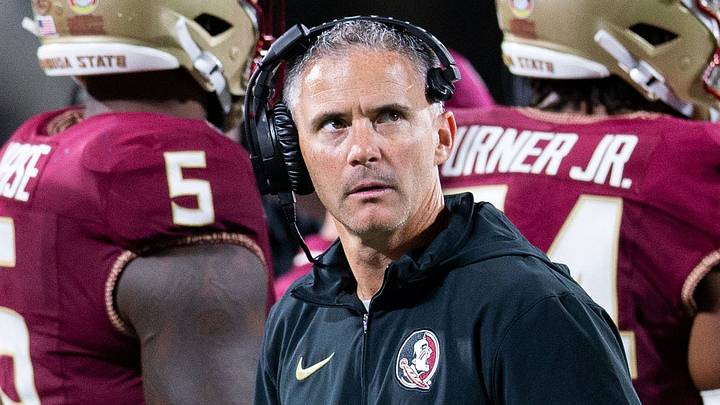 Florida State Seminoles head coach Mike Norvell leads FSU to the team s first victory of the season with a win over the LSU Tigers at Camping World Stadium on Sunday, Sept. 3, 2023. Florida State Seminoles head coach Mike Norvell leads FSU to the team s first victory of the season with a win over the LSU Tigers at Camping World Stadium on Sunday, Sept. 3, 2023.