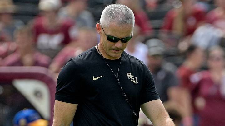 Oct 3, 2026; Tallahassee, Florida, USA; Florida State Seminoles head coach Mike Norvell before the game against the Virginia Cavaliers at Doak S. Campbell Stadium. Mandatory Credit: Melina Myers-Imagn Images Oct 3, 2026; Tallahassee, Florida, USA; Florida State Seminoles head coach Mike Norvell before the game against the Virginia Cavaliers at Doak S. Campbell Stadium. Mandatory Credit: Melina Myers-Imagn Images
