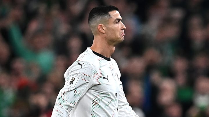 A frustrated Cristiano Ronaldo must rely on others to qualify for the World Cup.