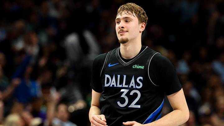 Apr 5, 2026; Dallas, Texas, USA; Dallas Mavericks forward Cooper Flagg (32) reacts after scoring during the first half against the Los Angeles Lakers at American Airlines Center. Mandatory Credit: Kevin Jairaj-Imagn Images Apr 5, 2026; Dallas, Texas, USA; Dallas Mavericks forward Cooper Flagg (32) reacts after scoring during the first half against the Los Angeles Lakers at American Airlines Center. Mandatory Credit: Kevin Jairaj-Imagn Images