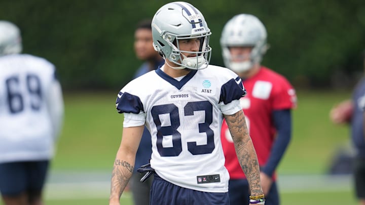 Dallas Cowboys wide receiver Anthony Smith on the field during practice at the Ford Center at the Star Training Facility.
