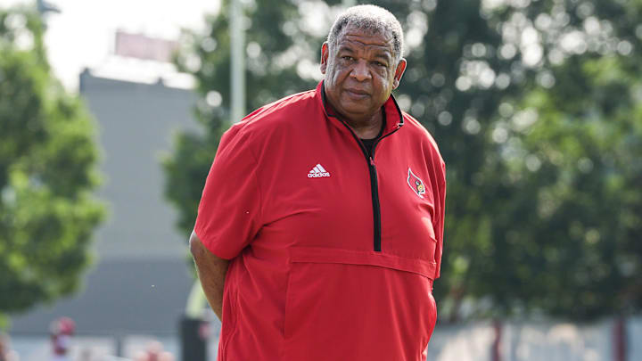 Vince Marrow, UofL's new executive director of player personnel and recruiting, was at a recent Louisville football practice. Marrow left Kentucky after serving as assistant coach under head coach Mark Stoops. July 30, 2025.