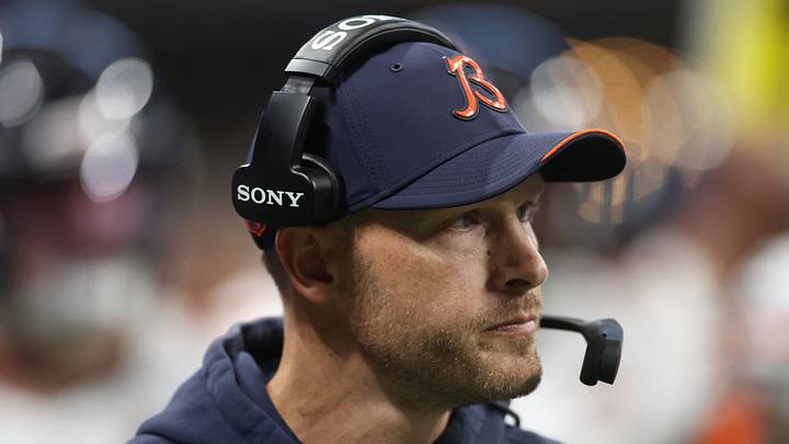 Chicago Bears head coach Ben Johnson looks