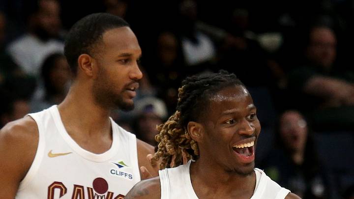 Apr 6, 2026; Memphis, Tennessee, USA; Cleveland Cavaliers guard Keon Ellis (14) reacts during the second quarter against the Memphis Grizzlies at FedExForum. Mandatory Credit: Petre Thomas-Imagn Images