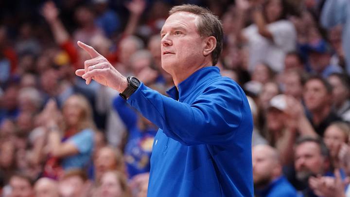Kansas Jayhawks head coach Bill Self talks to players during the game against Houston Cougars inside Allen Fieldhouse on Monday, Feb. 23, 2026. Kansas Jayhawks head coach Bill Self talks to players during the game against Houston Cougars inside Allen Fieldhouse on Monday, Feb. 23, 2026.