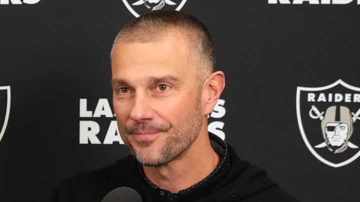 Feb 25, 2025; Indianapolis, IN, USA; Las Vegas Raiders general manager John Spytek (right) is interviewed by Raiders.com senior writer Eddie Paskal on radio row during the NFL Scouting Combine at the Indiana Convention Center. Mandatory Credit: Kirby Lee-Imagn Images Feb 25, 2025; Indianapolis, IN, USA; Las Vegas Raiders general manager John Spytek (right) is interviewed by Raiders.com senior writer Eddie Paskal on radio row during the NFL Scouting Combine at the Indiana Convention Center. Mandatory Credit: Kirby Lee-Imagn Images