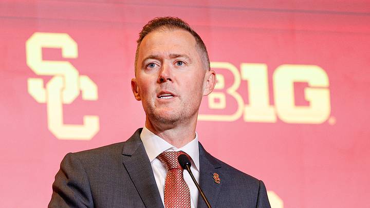 Jul 28, 2026; Chicago, IL, USA; USC Football head coach Lincoln Riley speaks during Media Days at Hilton Chicago. Mandatory Credit: Kamil Krzaczynski-Imagn Images Jul 28, 2026; Chicago, IL, USA; USC Football head coach Lincoln Riley speaks during Media Days at Hilton Chicago. Mandatory Credit: Kamil Krzaczynski-Imagn Images