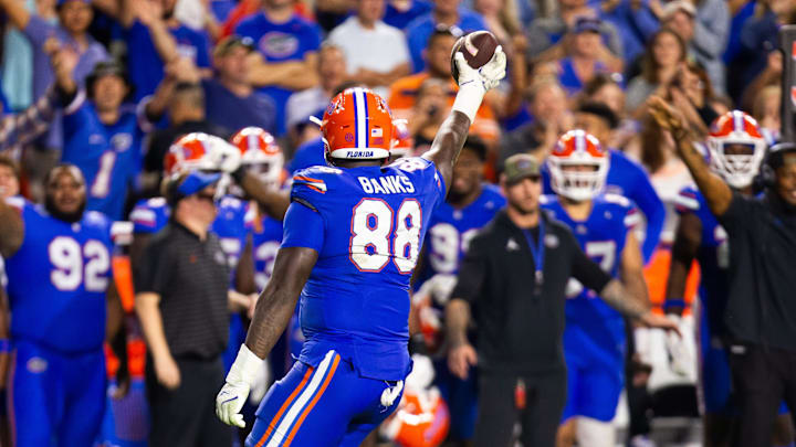 Florida Gators defensive lineman Caleb Banks is set to enter the NFL Draft. Florida Gators defensive lineman Caleb Banks is set to enter the NFL Draft.