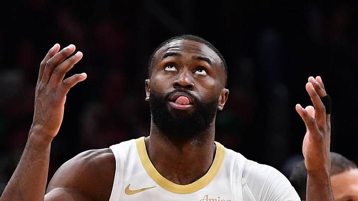 Boston Celtics guard Jaylen Brown (7) reacts after making a three point basket during the second half against the Chicago Bulls at TD Garden on Jan 5, 2026.