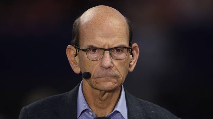 Dec 7, 2024; Atlanta, GA, USA; ESPN announcer Paul Finebaum before the 2024 SEC Championship game at Mercedes-Benz Stadium. Mandatory Credit: Brett Davis-Imagn Images
