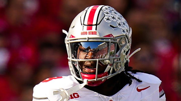 Ohio State Buckeyes linebacker Arvell Reese (8) reacts during the game against the Wisconsin Badgers at Camp Randall Stadium on Saturday, Oct. 18, 2025 in Madison, Wisconsin. Ohio State Buckeyes linebacker Arvell Reese (8) reacts during the game against the Wisconsin Badgers at Camp Randall Stadium on Saturday, Oct. 18, 2025 in Madison, Wisconsin.
