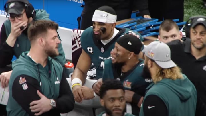 Philadelphia Eagles quarterback Jalen Hurts on Feb. 9, 2025.