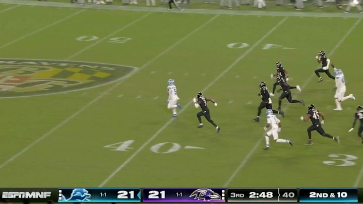 Montgomery broke free for a 72-yard run during Monday night's win over the Ravens.