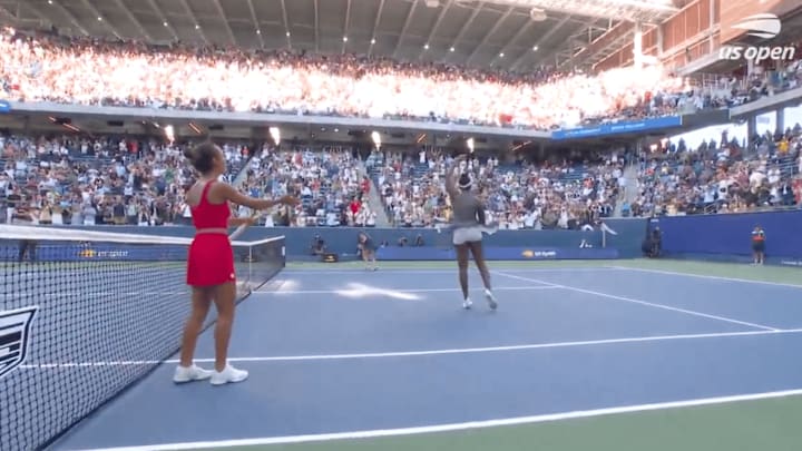 Leylah Fernandez and Venus Williams celebrated their doubles win Saturday in style.