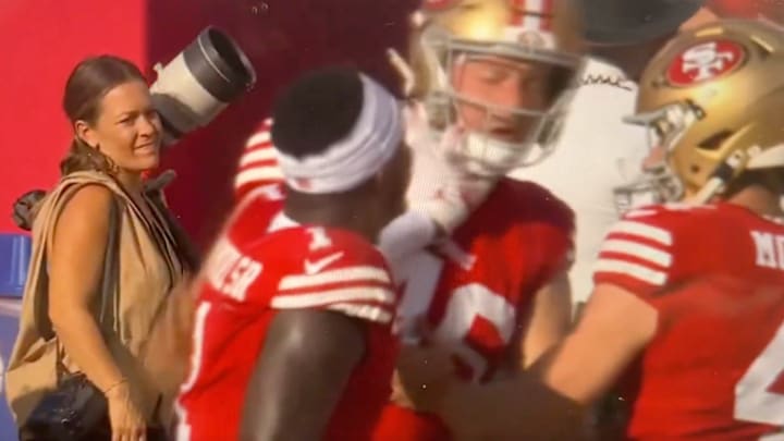 Deebo Samuel grabbed Taybor Pepper's throat after a missed field goal by the 49ers. 