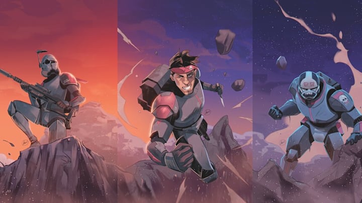 Star Wars: Hyperspace Stories: The Bad Batch — Ghost Agents #4 from Dark Horse Comics. Four variant issues comic covers of Crosshair, Hunter, Wrecker, and Tech. Image Credit: StarWars.com
