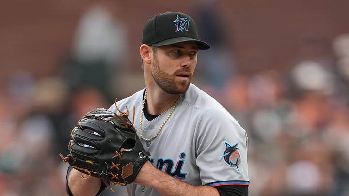Miami Marlins pitcher Anthony Bender (37) throws a pitch