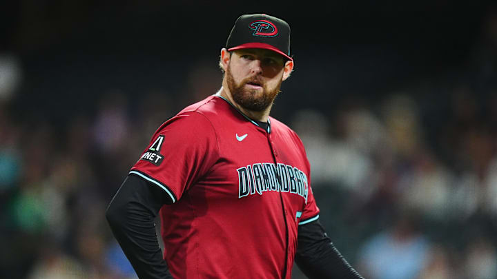 Arizona Diamondbacks starting pitcher Jordan Montgomery leaves the mound.
