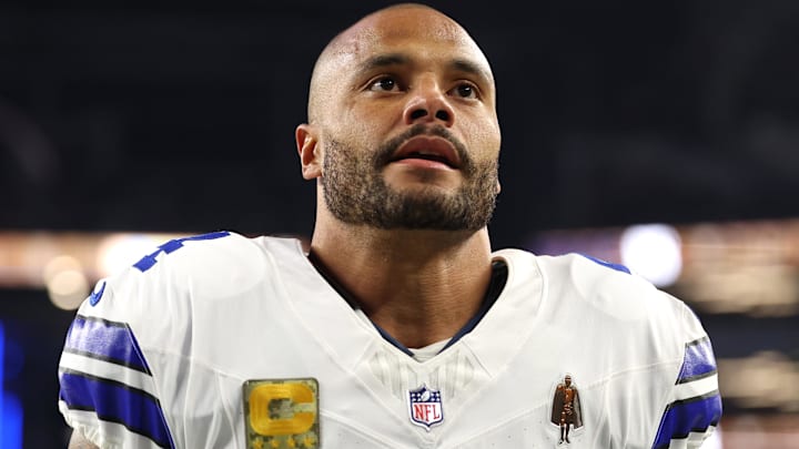 Dallas Cowboys quarterback Dak Prescott looks on before the game against the Arizona Cardinals.