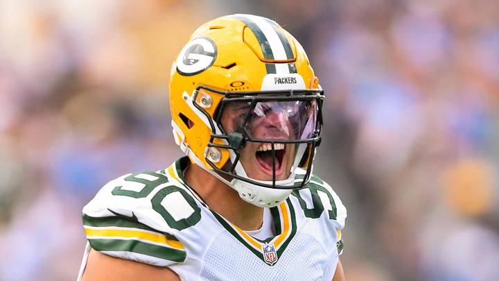 Green Bay Packers defensive end Lukas Van Ness