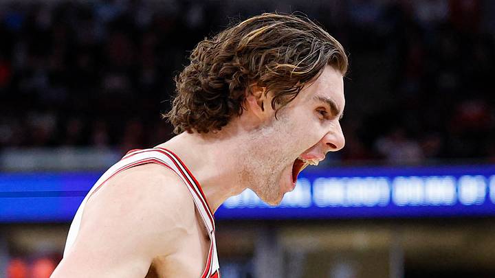 Mar 23, 2026; Chicago, Illinois, USA; Chicago Bulls guard Josh Giddey (3) reacts after scoring against the Houston Rockets during the second half at United Center. Mandatory Credit: Kamil Krzaczynski-Imagn Images Mar 23, 2026; Chicago, Illinois, USA; Chicago Bulls guard Josh Giddey (3) reacts after scoring against the Houston Rockets during the second half at United Center. Mandatory Credit: Kamil Krzaczynski-Imagn Images