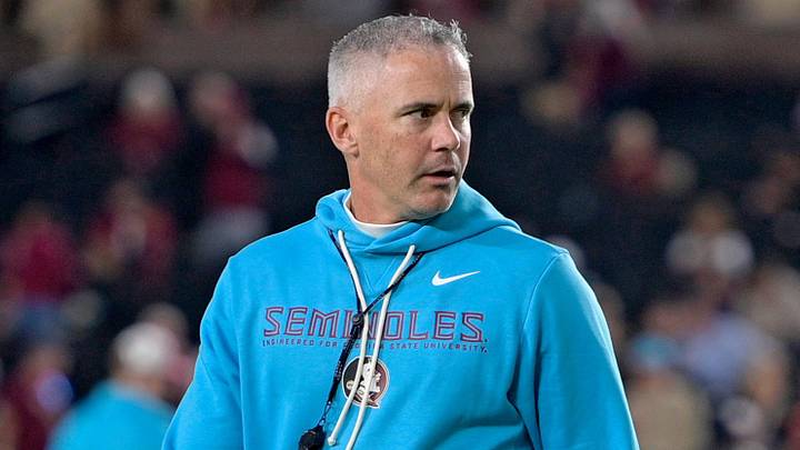 Nov 1, 2025; Tallahassee, Florida, USA; Florida State Seminoles head coach Mike Norvell walks on the field before the game against the Wake Forest Demon Deacons at Doak S. Campbell Stadium. Mandatory Credit: Melina Myers-Imagn Images Nov 1, 2025; Tallahassee, Florida, USA; Florida State Seminoles head coach Mike Norvell walks on the field before the game against the Wake Forest Demon Deacons at Doak S. Campbell Stadium. Mandatory Credit: Melina Myers-Imagn Images