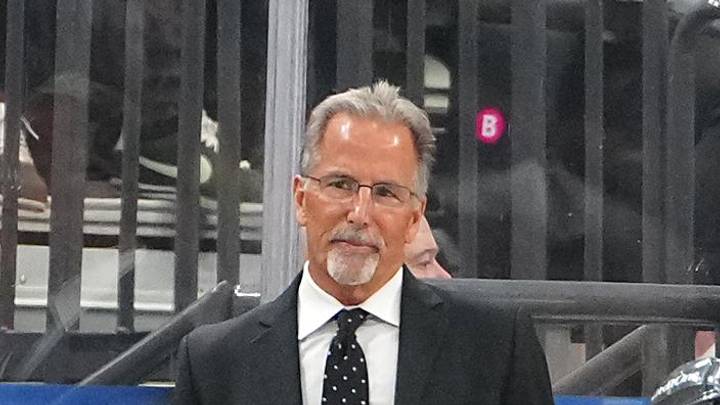 Mar 30, 2026; Las Vegas, Nevada, USA; Vegas Golden Knights head coach John Tortorella watches play between the Golden Knights and Vancouver Canucks during the first period at T-Mobile Arena. Mandatory Credit: Stephen R. Sylvanie-Imagn Images Mar 30, 2026; Las Vegas, Nevada, USA; Vegas Golden Knights head coach John Tortorella watches play between the Golden Knights and Vancouver Canucks during the first period at T-Mobile Arena. Mandatory Credit: Stephen R. Sylvanie-Imagn Images