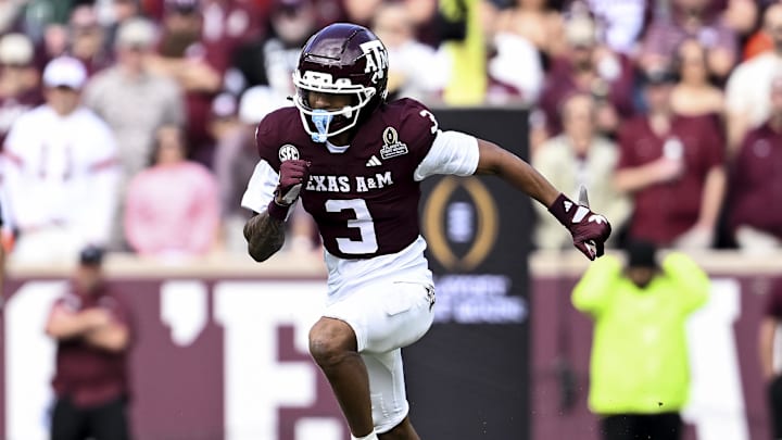 Texas A&M Aggies wide receiver Ashton Bethel-Roman runs a route during the first half against the Miami Hurricanes at Kyle Field. 